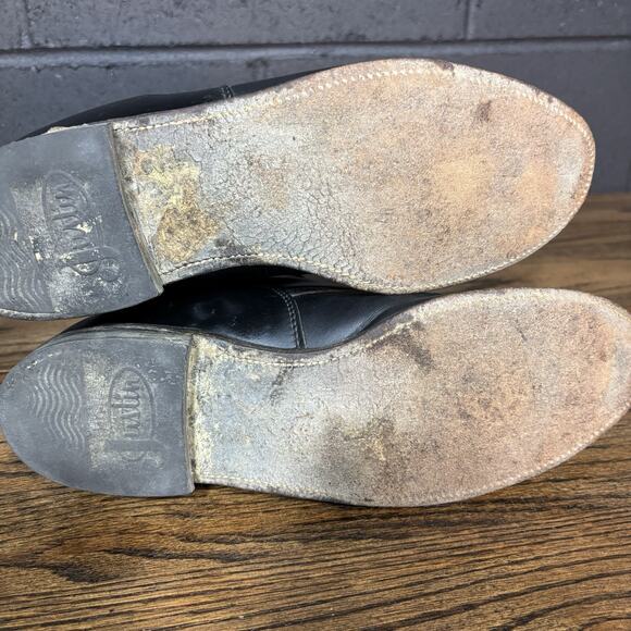 Vintage Justin Kiltie Black Leather Western Roper Boots Men’s 9C USA Made - Picture 5 of 8